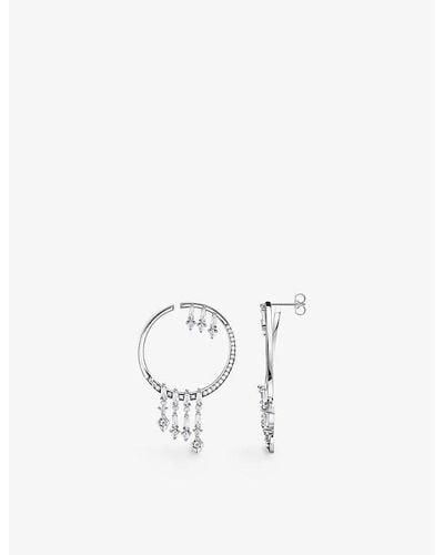 Thomas Sabo Winter Sun Rays 925 Sterling Silver Hoops - White