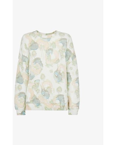 Whistles Watercolour-print Relaxed-fit Cotton Sweatshirt - Multicolour