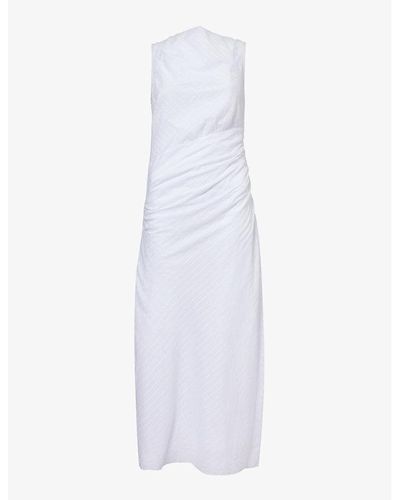Samsøe & Samsøe Sahira Pleated Organic Cotton Maxi Dress - White