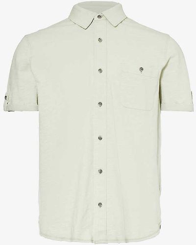 PAIGE Braydon Short-sleeve Cotton-jersey Shirt - White