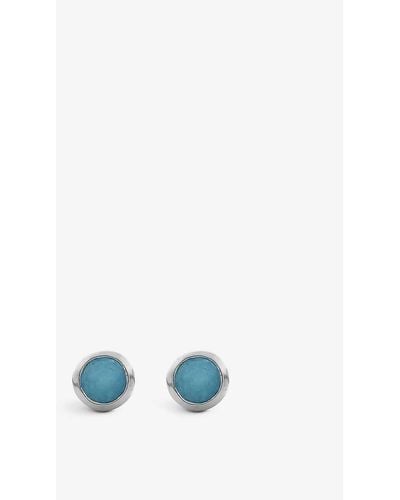 Monica Vinader Siren Mini Gem Recycled 18ct Sterling-silver And Stud Earrings - Blue