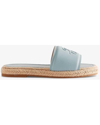 Ted Baker Portiya Brand-debossed Leather Flatform Sandals - White