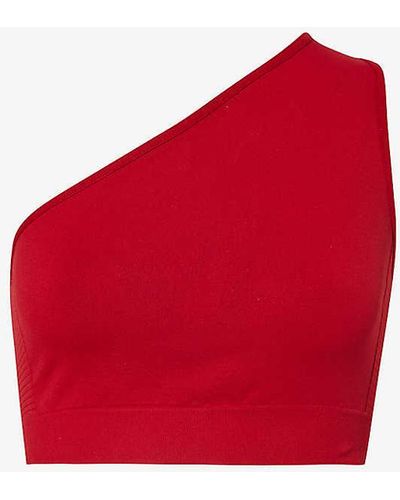 Rick Owens One-shoulder Slim-fit Stretch-woven Top - Red