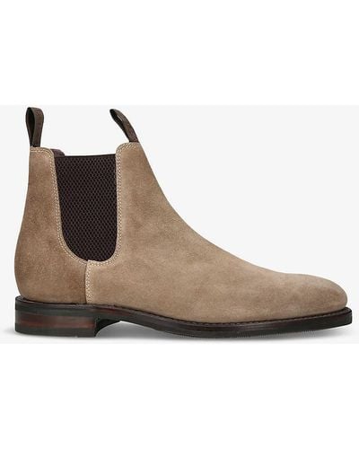 Loake Emsworth Welted-sole Suede Chelsea Boots - Brown