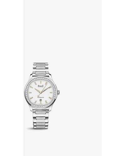 Piaget G0a46019 Polo Date Stainless-steel 0.97ct And 0.08ct Brilliant-cut Diamond Automatic Watch - White