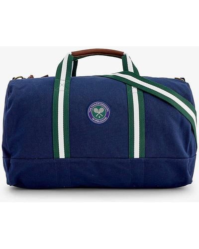 Polo Ralph Lauren X Wimbledon Tennis-badge Cotton-canvas Duffle Bag - Blue
