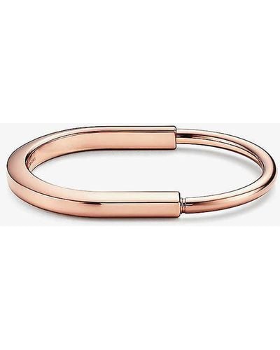 Tiffany & Co. Lock 18ct Rose-gold Bangle Bracelet - Natural
