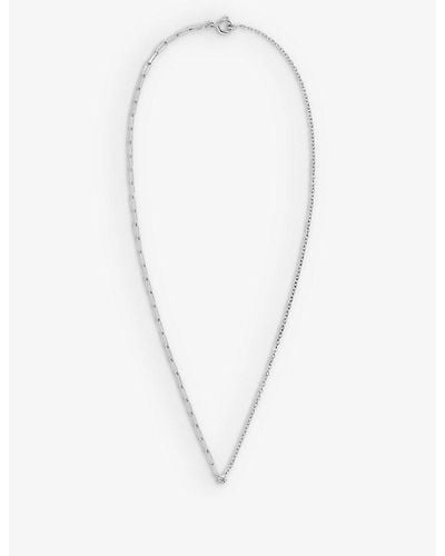Yvonne Léon Collier Solitaire 18ct White-gold And 0.10ct Brilliant-cut Diamond Necklace
