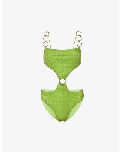 Oséree Lumière Cut-out Swimsuit - Green