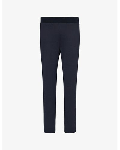 Bally Vy Contrast-stripe Relaxed-fit Cotton-blend Pants - Blue