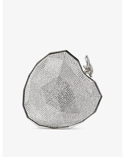 Jimmy Choo Faceted Heart-shaped Lucite Clutch Bag - Metallic