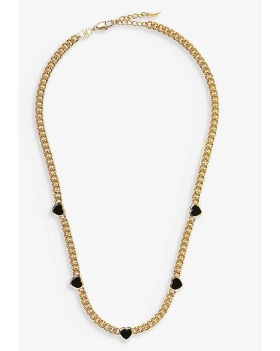 Missoma Heart-charm 18ct Yellow -plated Brass And Black Onyx Necklace - Metallic