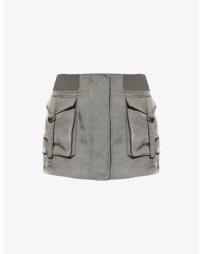 Dion Lee Aviator Flap-pocket Shell Mini Skirt - Grey