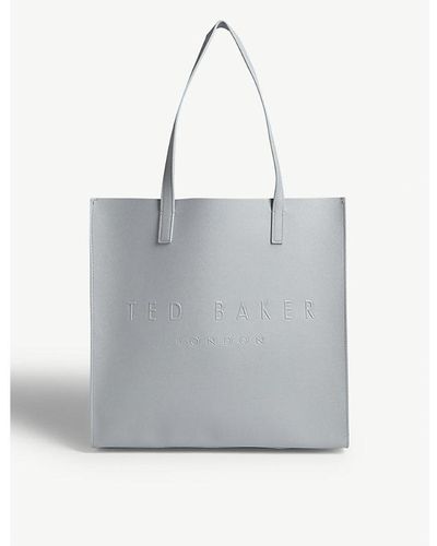 Ted Baker Icon Leather Tote Bag - Gray
