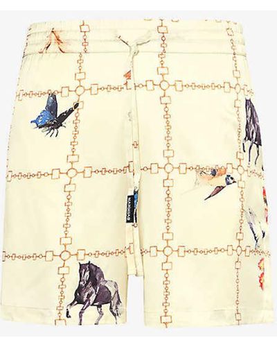 NAHMIAS Wildlife Graphic-pattern Stretch-silk Shorts - Natural