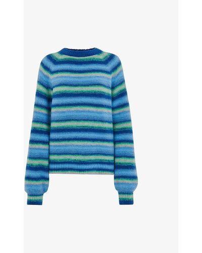 Whistles Variated Striped Knitted Jumper - Blue