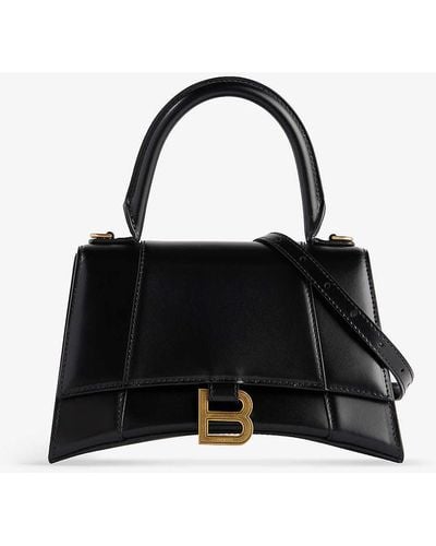 Balenciaga Hourglass Small Leather Top-handle Bag - Black