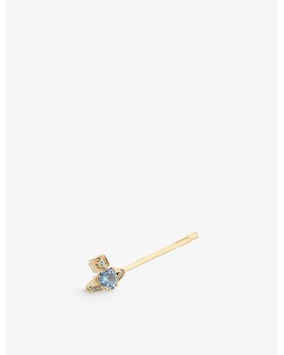 Vivienne Westwood Ariella Brass And Opal Orb Bobby Pin - White