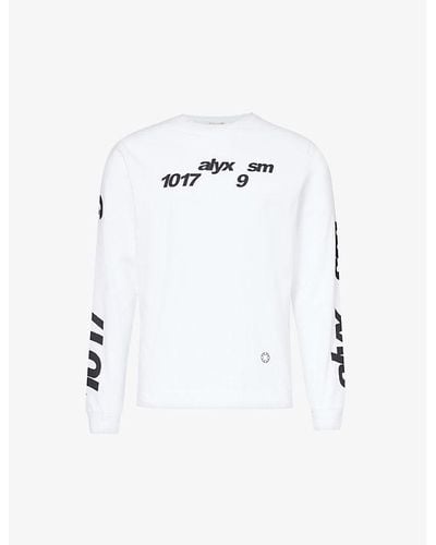 1017 ALYX 9SM Logo-print Long-sleeve Cotton-jersey T-shirt - White