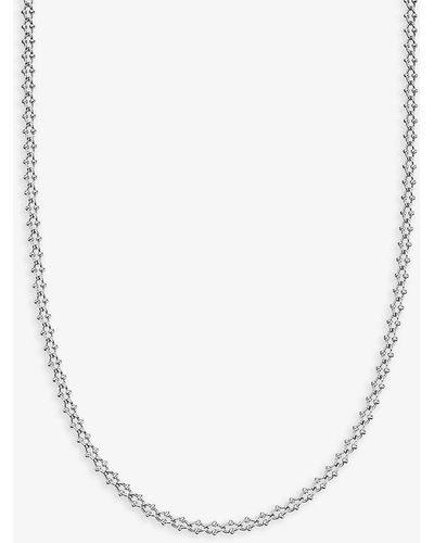 Astley Clarke Aurora Sphere-beaded Sterling-silver Chain Necklace - White
