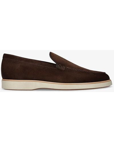 Magnanni Paraiso Tonal-stitching Suede Loafers - Brown