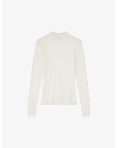 LK Bennett Ellie Turtleneck Knitted Sweater - White