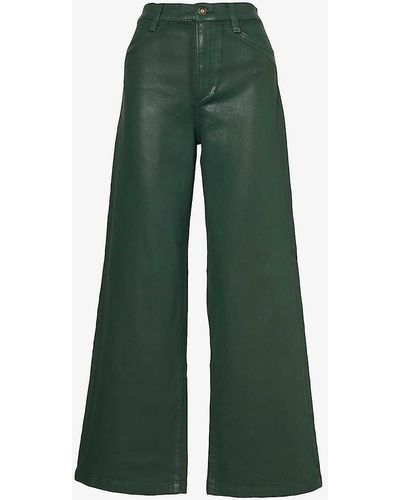 FAVORITE DAUGHTER The Mischa Wide-leg High-rise Stretch-denim Jeans - Green