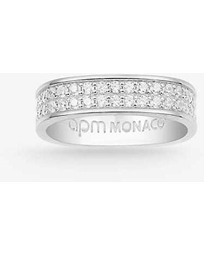 Apm Monaco Chunky Sterling- And Zirconia Ring - White