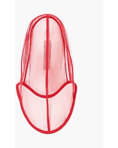 Rick Owens Transparent Weighted-seam Tulle Hood - Pink