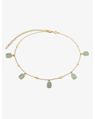 Missoma Lena 18ct Yellow Gold-vermeil And Amazonite Choker Necklace - Natural
