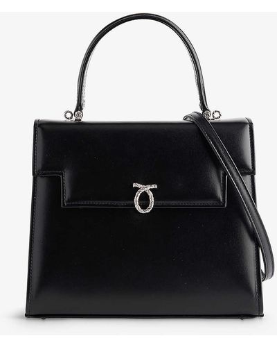 Launer Traviata Leather Top-handle Bag - Black