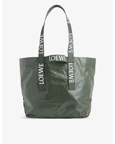 Loewe Fold Twin-handle Leather Tote Bag - Green