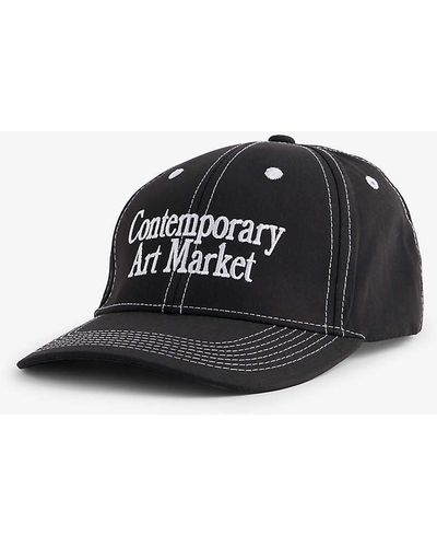 Market Cam Brand-embroidered Cotton Baseball Cap - Black