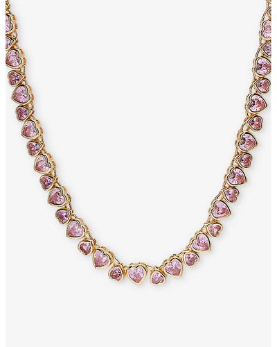 Crystal Haze Jewelry Sweetheart 18ct Yellow Gold-plated Brass And Cubic Zirconia Necklace - Natural