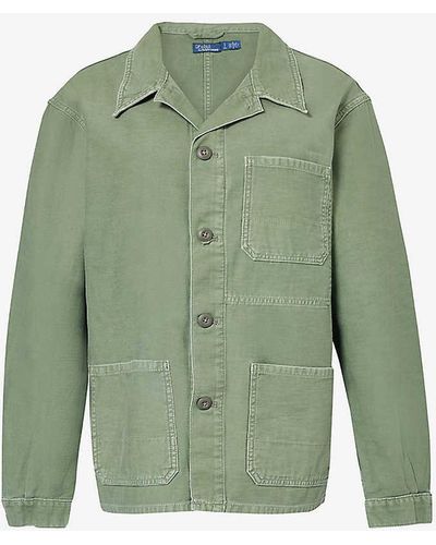 Polo Ralph Lauren Faded-wash Patch-pocket Cotton Chore Jacket - Green