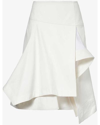 3.1 Phillip Lim Double-layer Regular-fit Cotton Midi Skirt - White
