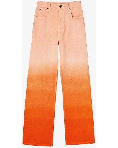 Sandro Gradient-effect Straight-leg High-rise Jeans - Orange