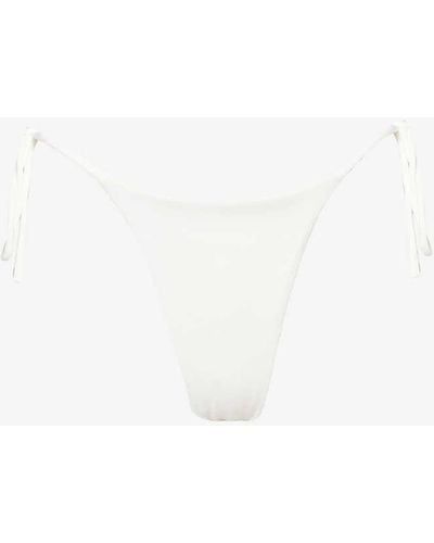AEXAE Tyra High-rise Stretch-recycled Polyester Bikini Bottom - White