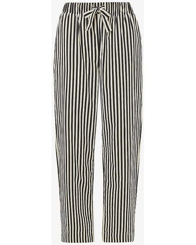 Whistles Stripe-print Relaxed-fit Cotton Pyjama Botto - White