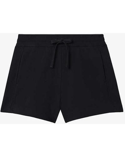 Reiss Vy Cody Relaxed-fit High-rise Cotton Shorts - Black