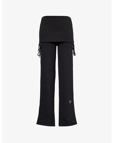 adidas By Stella McCartney Rolltop Sleeveless Organic-cotton Blend Jumpsuit - Black