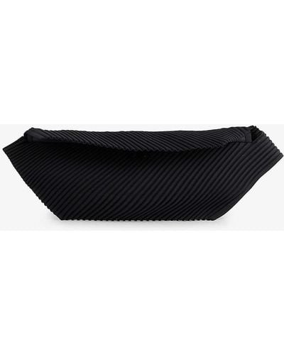 Homme Plissé Issey Miyake Pleated Brand-debossed Woven Belt Bag - Black