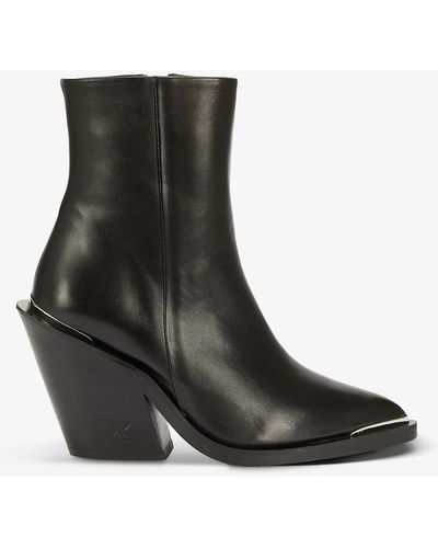 The Kooples Pointed-toe Leather Ankle Boots - Black