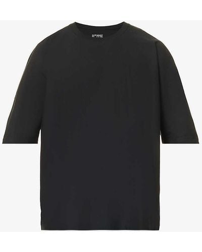 Homme Plissé Issey Miyake Basic Release Oversized Cotton-jersey T-shirt - Black