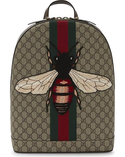 Gucci Bee Animalier GG Supreme Backpack - Multicolor