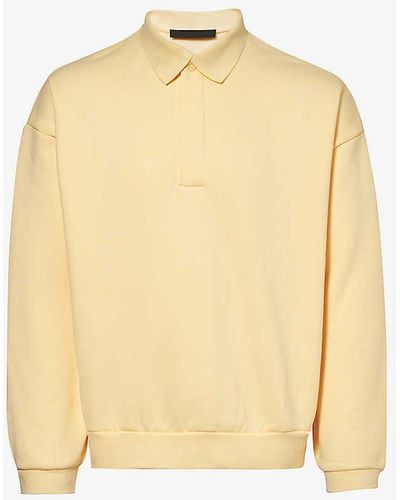 Fear Of God Essentials Oversized Cotton-blend Polo Shirt - Natural