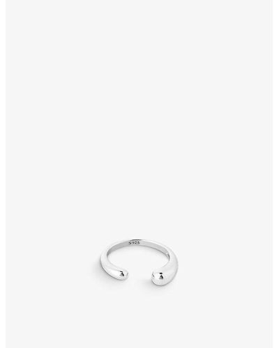 Astrid & Miyu Molten Rhodium-plated Recycled Sterling- Open Ring - White