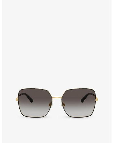 Dolce & Gabbana Dg2242 Square-frame Metal Sunglasses - Gray