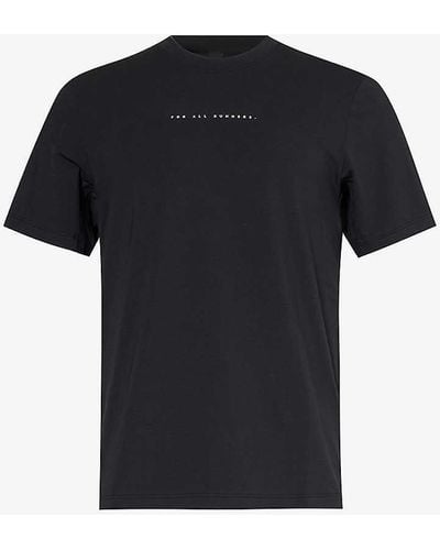 lululemon Zeroed In Brand-print Stretch Cotton-blend T-shirt - Black