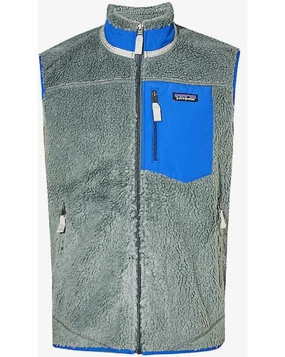 Patagonia Classic Retro-x Contrast-patch Fleece Vest - Blue